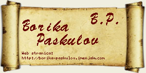 Borika Paskulov vizit kartica